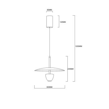 Lampa wisząca Ufo S czarna LED CCT Light Prestige