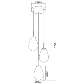 Lampa wisząca Fondi 3 talerz Light Prestige