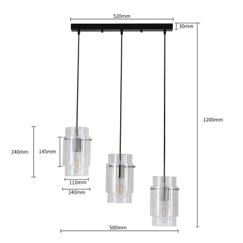 Lampa wisząca Savona 3 linia Light Prestige