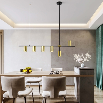 Lampa wisząca Arizona 6 linia czarny/złoty Light Prestige