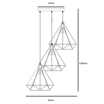 Lampa wisząca Nola 3 czarna Light Prestige