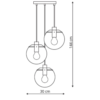 Lampa wisząca Puerto 3 złota Light Prestige