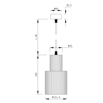 Lampa wisząca Tokio 1 Tuba duża Biała Light Prestige