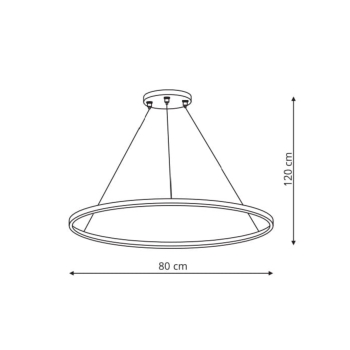 Lampa wisząca Ring duża czarna 3000K Light Prestige