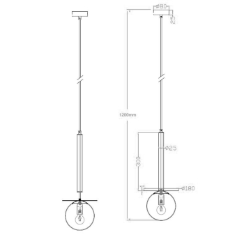 Lampa wisząca Roma 1 czarna Light Prestige