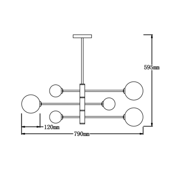 Lampa wisząca Dorado 6 czarna Light Prestige