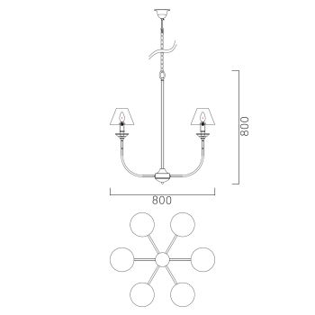 Lampa wisząca Glamour 6 Light Prestige