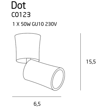 Lampa Plafon Natynkowa Dot C0123 MaxLight