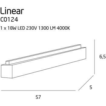 Lampa Plafon Natynkowa Linear57 C0124 MaxLight