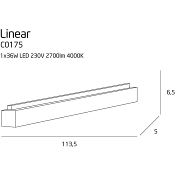 Lampa Plafon Natynkowa Linearc113 C0175 MaxLight