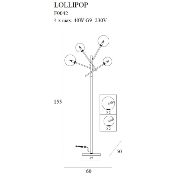 Lampa Podłogowa Lollipop F0042 MaxLight