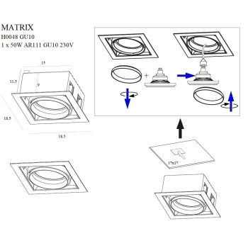 Oprawa Wpustowa Matrix H0048 MaxLight