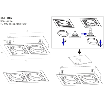 Oprawa Wpustowa Matrix H0049 MaxLight