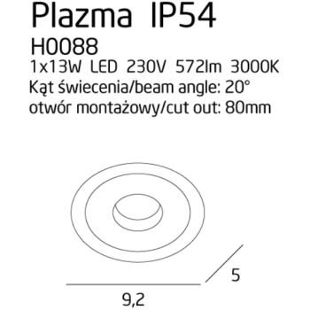 Oprawa Wpustowa Plazma H0088 MaxLight