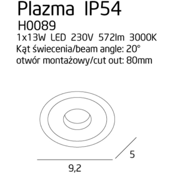 Oprawa Wpustowa Plazma H0089 MaxLight