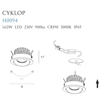 Oprawa Wpustowa Cyklop H0094 MaxLight