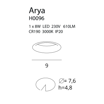 Oprawa Wpustowa Arya Fixed H0096 MaxLight