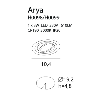 Oprawa Wpustowa Arya Tilted H0099 MaxLight