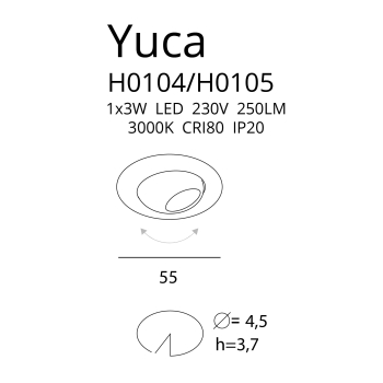 Oprawa Wpustowa Yuca Round Tilted H0105 MaxLight