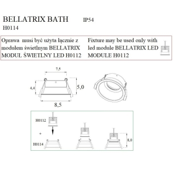 Oprawa Wpustowa Bellatrix H0114 MaxLight