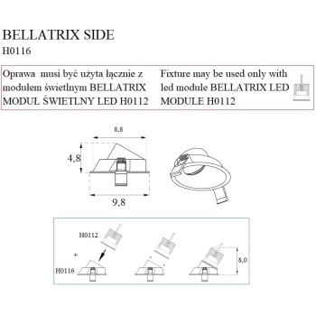 Oprawa Wpustowa Bellatrix H0116 MaxLight