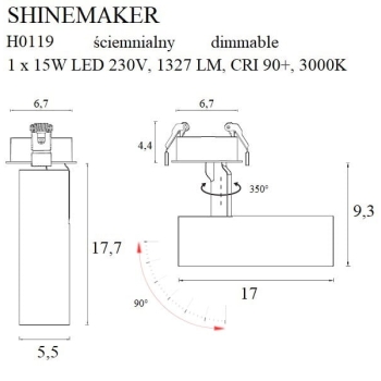 Lampa Szynowa Shinemaker H0119 MaxLight