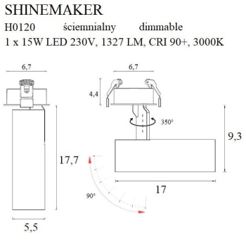 Lampa Szynowa Shinemaker H0120 MaxLight