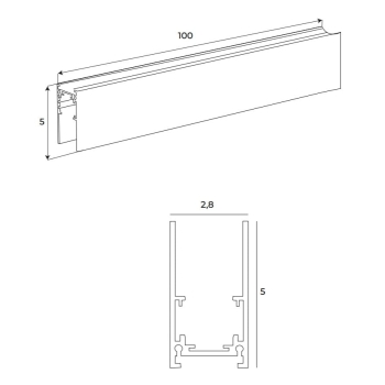 Szyna Aluminiowa Magnetyczna Natynkowa 100Cm Maxlight