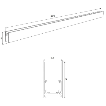 Szyna Aluminiowa Magnetyczna Natynkowa 200 Cm Maxlight