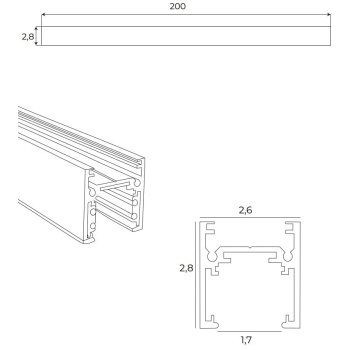 Szyna Aluminiowa Magnetyczna, Natynkowa Płytka L: 200 Cm Maxlight