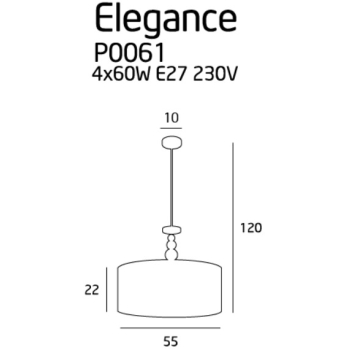 Lampa Wisząca Elegance P0061 MaxLight