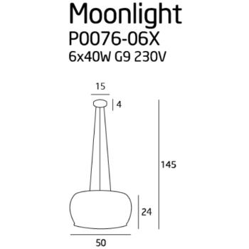 Lampa Wisząca Moonlight P0076-06X MaxLight