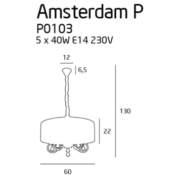 Lampa Wisząca Amsterdam P0103 MaxLight