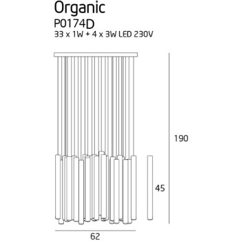 Lampa Wisząca Organic Ix33 P0174D MaxLight