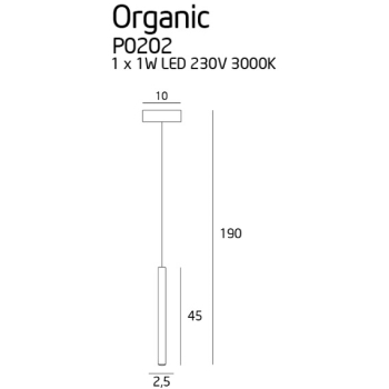 Lampa Wisząca Organic I P0202 MaxLight