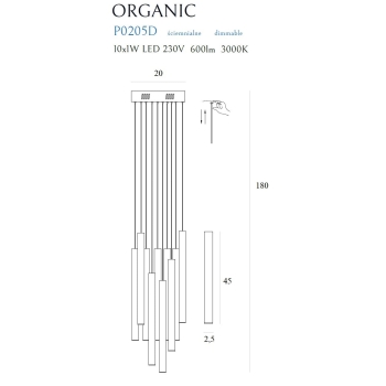 Lampa Wisząca Organic Ix10 P0205D MaxLight