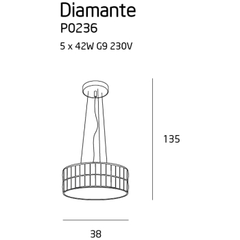 Lampa Wisząca Diamante P0236 MaxLight