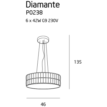 Lampa Wisząca Diamante P0238 MaxLight