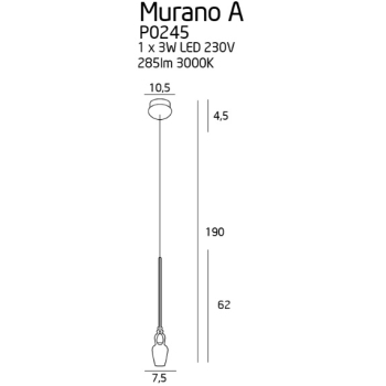 Lampa Wisząca Murano P0245 MaxLight