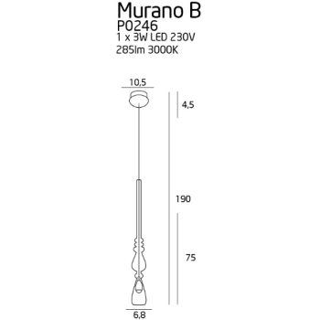 Lampa Wisząca Murano P0246 MaxLight