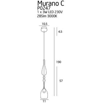 Lampa Wisząca Murano P0247 MaxLight