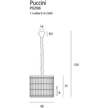 Lampa Wisząca Puccini P0266 MaxLight