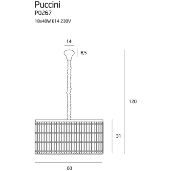 Lampa Wisząca Puccini P0267 MaxLight