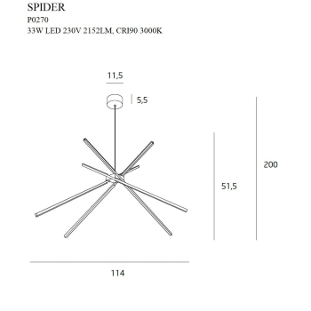 Lampa Wisząca Spider P0270 MaxLight