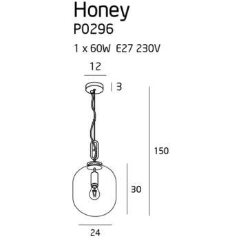 Lampa Wisząca Honey P0296 MaxLight