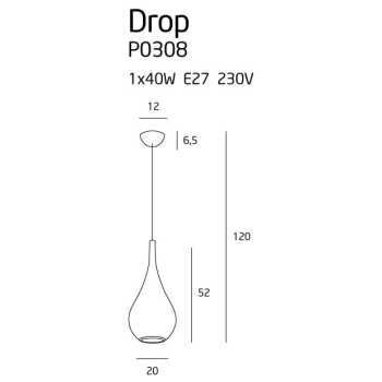 Lampa Wisząca Drop P0308 MaxLight