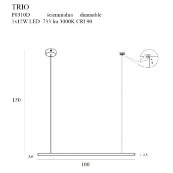 Lampa Wisząca Trio P0310D MaxLight