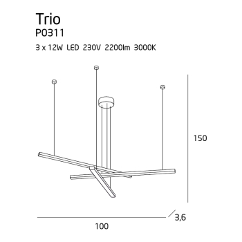 Lampa Wisząca Trio P0311 MaxLight