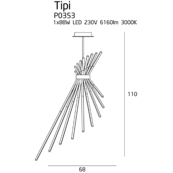 Lampa Wisząca Tipi P0353 MaxLight