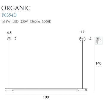 Lampa Wisząca Organic P P0354D MaxLight